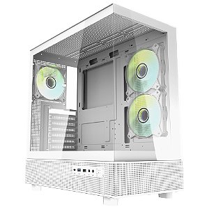 Gabinete Gamer darkFlash DPX90 ATX com 3 Coolers ARGB - Branco