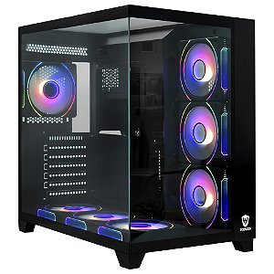 Gabinete Gamer Satellite K900 ATX - Preto com 7 Coolers