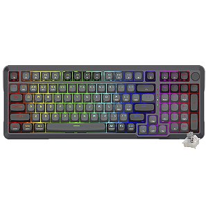 Teclado Gamer Mecânico Redragon K688GB-RGB-PRO Bragi Pro Wireless - Preto