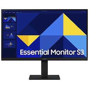 Monitor Samsung Essential S3 LS24D300GAN 23.8" FHD IPS 100Hz - Preto