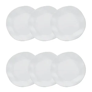 Jogo de 6 Pratos Fundos 22,5 Cm Ryo White