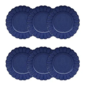 Jogo de 6 Pratos Sobremesa 22 cm Flora Amor-Perfeito