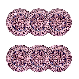 Jogo de 6 Pratos Sobremesa 22 Cm Flamingo Terra Brasilis Revoada