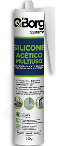 QBORG SILICONE ACETICO MULTIUSO BRANCO TUBO 240G