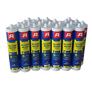 KIT 12 SILICONE NEUTRO PREMIUM INCOLOR + 6 BRANCO + 6 PRETO