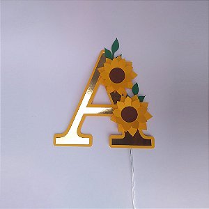 Topo de Bolo Alfabeto Girassóis (A-Z)