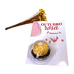 Cartão Outubro Rosa prevenção com Blister