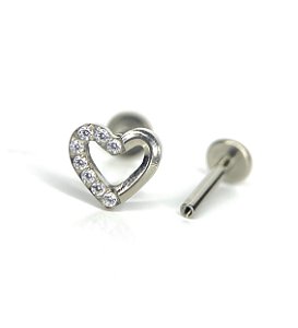 Labret Coração Cravejado