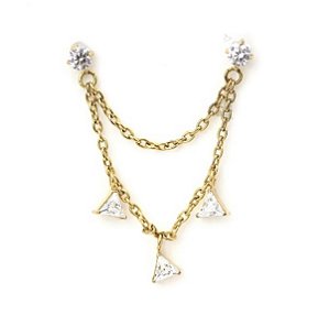 Labret Corrente com Triângulos PVD