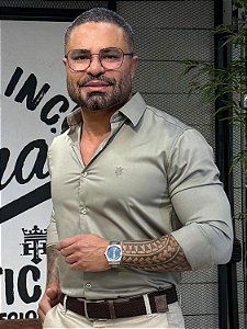 CAMISA SOCIAL FIBRA DE BAMBU TH BEGE