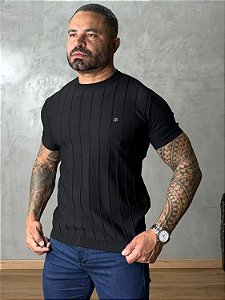 CAMISA TRICÔ LISTRA TRUE HERO PRETA