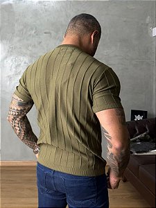 CAMISA TRICÔ LISTRA TRUE HERO VERDE MILITAR