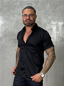 CAMISA SOCIAL FIBRA DE BAMBU TH PRETA