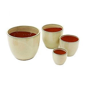 CJ. DE VASOS VIETNAMITA BEGE COM 04 PCS