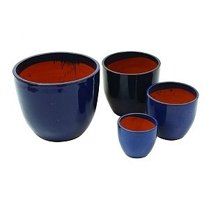 CJ. DE VASOS VIETNAMITA AZUL COM 04 PCS