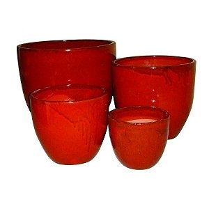 CJ. DE VASOS VIETNAMITA VERMELHO - 4 PCS