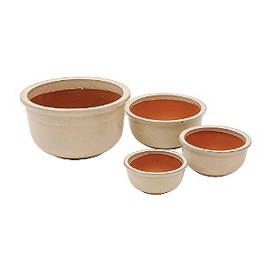 CJ. DE VASOS VIETNAMITA BEGE COM 04 PECAS