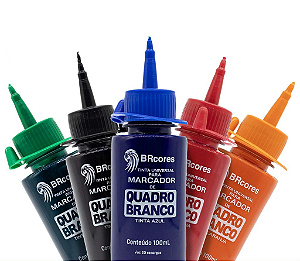 Kit 5 Tintas P/ Marcador De Quadro Branco 100ml