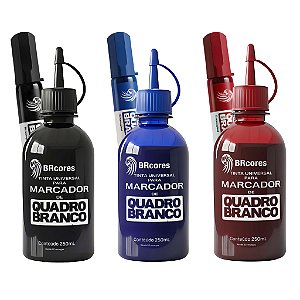 Tintas P/ Marcador De Quadro Branco 250ml + Pincel QBX [BRINDE]