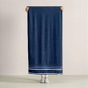 Toalha de Banho Fio Penteado - Náutico/ Azul