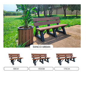 Banco de Madeira Plástica Linha Urban 1,50m Conforto e Sustentabilidade