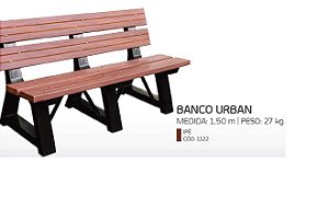 Banco de Madeira Plástica Linha Urban 1,50m Conforto e Sustentabilidade