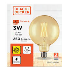Lâmpada LED Filamento G125 Black+Decker - 3W 250 Lumens