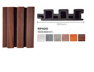 PERFIL RIPADO 160X40MM LINHA DECOR IPE 3M IN BRASIL MADEIRA PLASTICA