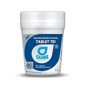 Cloro Tablet 3 em 1 Suall 200g para Piscinas