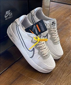 Tênis Nike Air Force Cinza Branco Latex