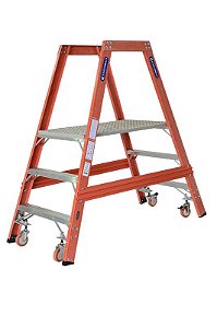 ESCADA COGUMELO FIBRA DE VIDRO PLATAFORMA DE TRABALHO EPT-085 LARANJA