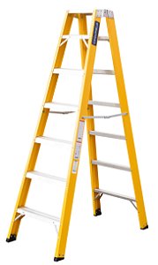 ESCADA COGUMELO FIBRA DE VIDRO TESOURA TF-6A AMARELA