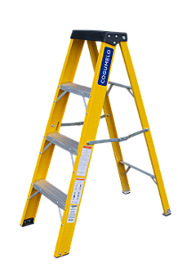 ESCADA COGUMELO FIBRA DE VIDRO TESOURA RF-3 AMARELA