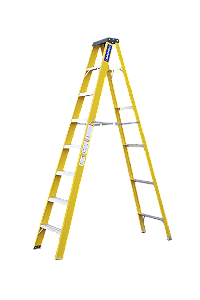 ESCADA COGUMELO FIBRA DE VIDRO TESOURA RF-7 AMARELA