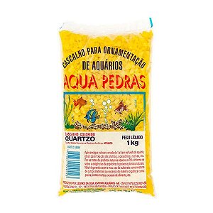 Cascalho para Aquário Quartzo Nº 2 Aqua Pedras Amarelo Gema 1 kg