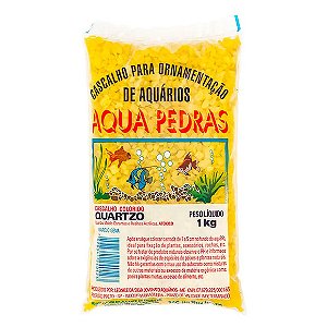 Cascalho para Aquário Quartzo Nº 2 Aqua Pedras Amarelo Gema 1 kg