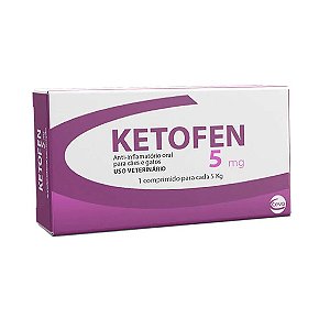 Ketofen 5 mg Anti-inflamatório para Cães e Gatos 10 comprimidos