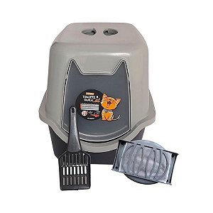 Caixa De Areia Para Gatos Fechada Banheiro Durapets Preta Único