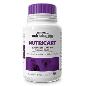 Nutricart 1000 Caes E Gatos - 30 Cp