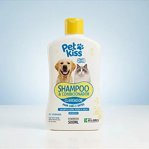 Shampoo E Condicionador Clareador Pet Kiss 500 Ml - Promocional