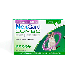 Nexgard Comb Cat 0,3 Ml (0,8-2,5 Kg) Caixa C/3 Unidades