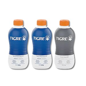 Kit 2 Adesivos Tigre 850g + Solução Limpadora Tigre
