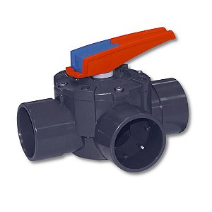 Válvula De Bola 3 Vias Cepex Para Piscina 63/75mm
