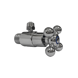 31e.04 - REGISTRO ADAPTADOR P/ FILTRO 3/8" - VOLANTE 1/4 DE VOLTA - CRUZETA ABS