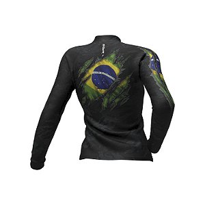 Camisa de Pesca DryFlex Presa Viva Camuflada Brasil Baby Look
