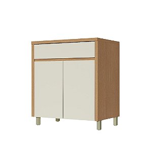 BALCAO 2 PORTAS 1 GAVETA 80CM 100%  CONDESSA MDF CARVALHO-GREIGE NESHER