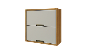 ARMARIO AEREO 2 PORTAS BASCULANTE 80CM 100% MDF IMPERATRIZ FREIJO-OFF WHITE NESHER