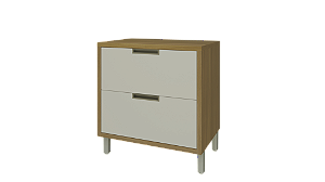 BALCAO 1 PORTA 1 GAVETA 80CM 100% MDF IMPERATRIZ FREIJO-OFF WHITE NESHER