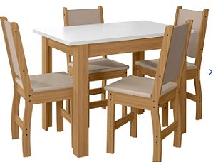 CJ MESA DE JANTAR BELLAGIO C/6 CADEIRAS CLARA FREIJO UV POLIMAN