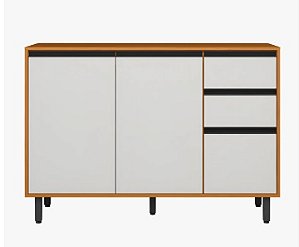 COZINHA MOD BALCAO C/TAMPO 120CM 3P RAVENA FREIJO/UV ACETINADO POLIMAN